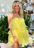 Cute Strapless Organza Homecoming Dresses, HZ0307