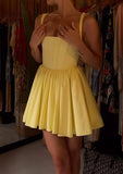 Cute Yellow A-Line Homecoming Dresses, HZ0307