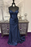 Spaghetti Strap Beaded Mermaid Dress with High HZ0307