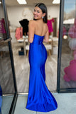Strapless Ruched Mermaid Prom Dress with High HZ0307