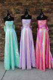 Strapless Metallic Ruched Prom Dress with HZ0307
