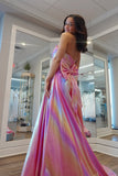 Strapless Metallic Ruched Prom Dress with HZ0307