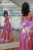 Strapless Metallic Ruched Prom Dress with HZ0307