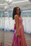 Strapless Metallic Ruched Prom Dress with HZ0307