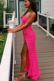 LTP0173,Pink Sequin Long Prom Dress Strapless Mermaid Evening Party HZ0307
