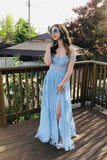 Straps Navy Blue Lace Appliques A-line Formal HZ0307