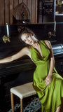 Drop Neck Silk Maxi Dress Wedding Guest Dress Prom Dresses Evening HZ0307