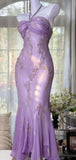 Elegant Appliques Bodycon Prom Dresses Chiffon Beaded Party HZ0307