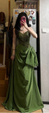 Elegant Green Appliques Prom Dresses Spaghetti Straps Senior School Event HZ0307