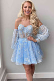 Elegant Ivory Lace A-Line Homecoming Dresses, HZ0307