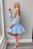Elegant Ivory Lace A-Line Homecoming Dresses, HZ0307