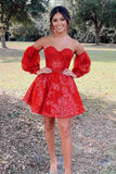 Elegant Ivory Lace A-Line Homecoming Dresses, HZ0307