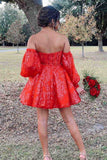 Elegant Ivory Lace A-Line Homecoming Dresses, HZ0307