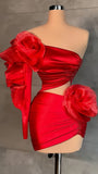 Elegant Red Beaded Homecoming Dresses Flowers Sexy Party HZ0307