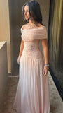 Elegant Senior Prom Dresses Pearl Beaded Chiffon Long Evening Party HZ0307