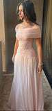 Elegant Senior Prom Dresses Pearl Beaded Chiffon Long Evening Party HZ0307