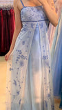 Elegant Sheath Beaded Long Prom Dresses Spaghetti Straps Evening Party HZ0307
