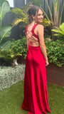 Elegant Sheath Square Neck Yellow Long Prom Dress with Criss Cross HZ0307