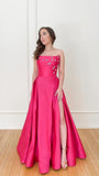 Elegant Strapless Fuchsia A-Line Prom Dresses Long Party Celebrity HZ0307