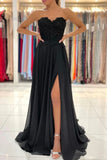 LTP1587,Sweetheart black chiffon applique sheath long prom dresses,black evening HZ0307
