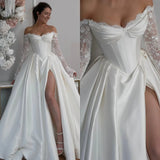 Elegant Wedding Gown, Lace Bridal Wedding Dress, Off The Shoulder Bridal Dress, HZ0307