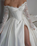 Elegant Wedding Gown, Lace Bridal Wedding Dress, Off The Shoulder Bridal Dress, HZ0307