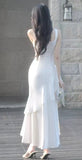 Elegant White Pleated Ruffle Dance Party Prom HZ0307