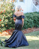 Elegant Hot Pink Mermaid Off the Shoulder Long Formal HZ0307