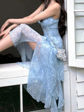 Elegant Spaghetti Straps Ruffle Chiffon Homecoming Prom Dresses, HZ0307