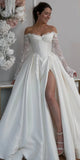 Elegant Wedding Gown, Lace Bridal Wedding Dress, Off The Shoulder Bridal Dress, HZ0307