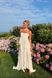 Elegant White Chiffon Party Dress Ruffle Women Prom HZ0307