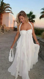 Elegant White Chiffon Party Dress Ruffle Women Prom HZ0307
