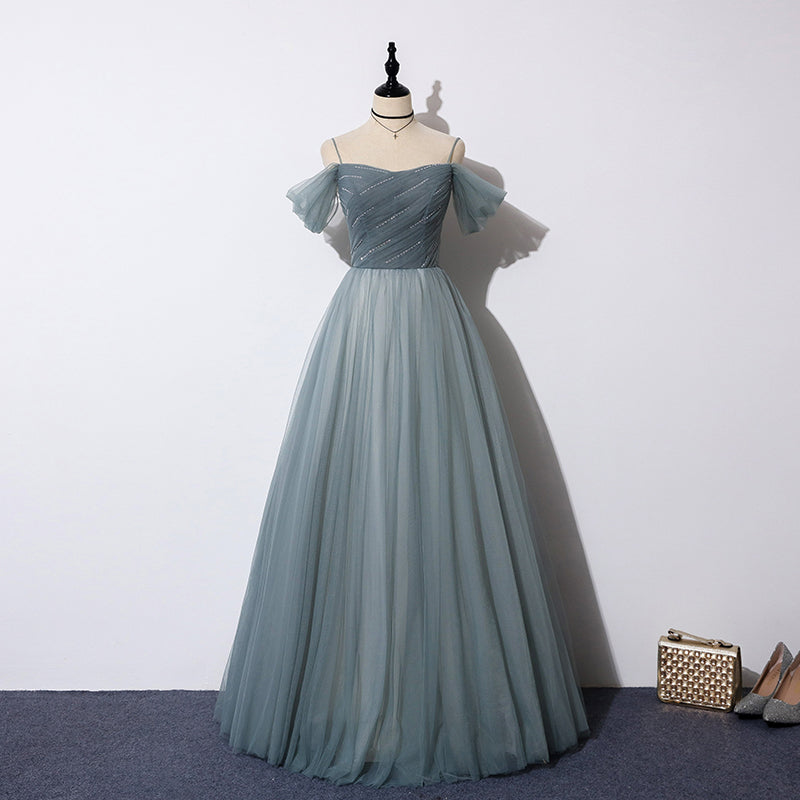 Elegant Tulle A-Line Prom Dress - Long Evening HZ0307