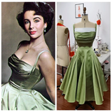 Pretty Vintage 1950S Celebrating Dress A-Line Satin Homecoming HZ0307