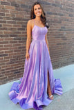 LTP0963,Elegant Lilac High Slit Long Prom Dress with HZ0307