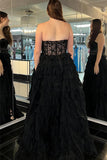 Black Multi Layers Tulle Lace Evening Prom HZ0307
