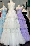 Sweetheart Red Lace Tulle Prom Formal HZ0307