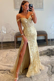 Off The Shoulder Lace Sequins Long Prom HZ0307