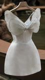 Fairy White Homecoming Dresses Butterflies Mini Party Gown, HZ0307
