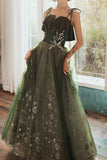Fairy Green A-line Long Party HZ0307