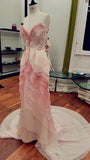 Fairytale Pink Ruffle Evening Party Dress, Sleeveless Prom Dresses, HZ0307