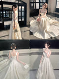 Fancy Ivory Beaded Floral Prom Dresses A-line Senior Party HZ0307