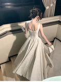 Fancy Ivory Beaded Floral Prom Dresses A-line Senior Party HZ0307