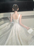 Fancy Ivory Beaded Floral Prom Dresses A-line Senior Party HZ0307