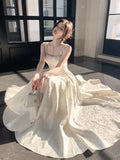Fancy Ivory Beaded Floral Prom Dresses A-line Senior Party HZ0307