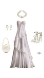 Fashion White Sweetheart Ruffle Prom Dresses Long School Dance HZ0307