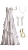 Fashion White Sweetheart Ruffle Prom Dresses Long School Dance HZ0307