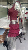 Fast Delivery Sexy Two Pieces Brown Lace Mini Homecoming Cocktail Dresses, HZ0307
