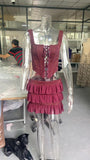 Fast Delivery Sexy Two Pieces Brown Lace Mini Homecoming Cocktail Dresses, HZ0307