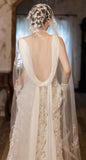 Fling Neck White Mermaid Lace Wedding Dress, Backless Long Bridal Wedding HZ0307